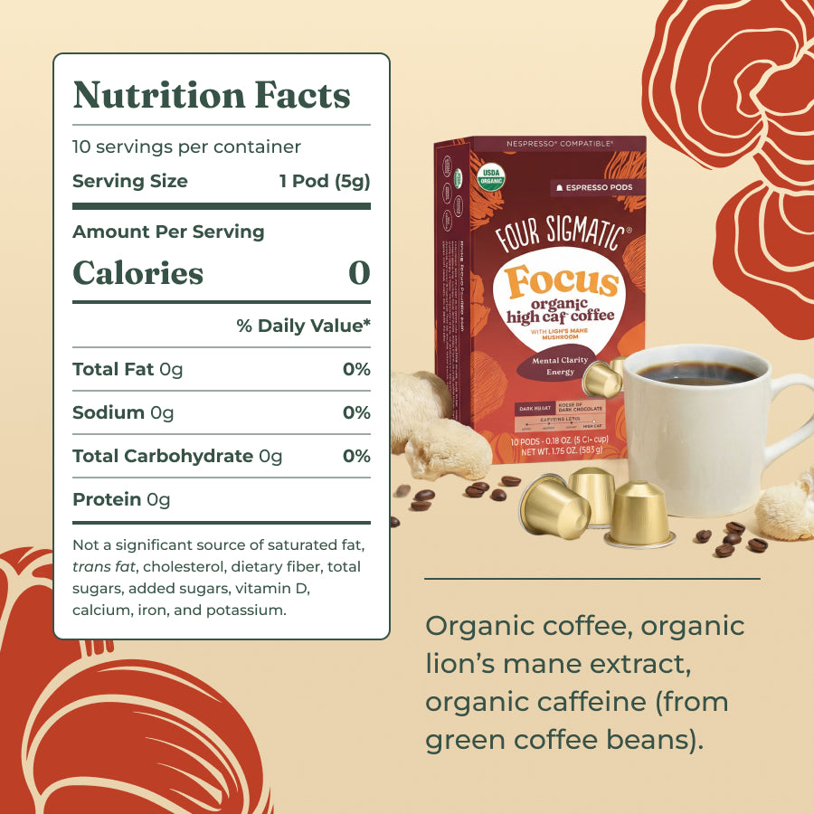Focus Dark Roast High Caf Espresso Pods (10ct)
